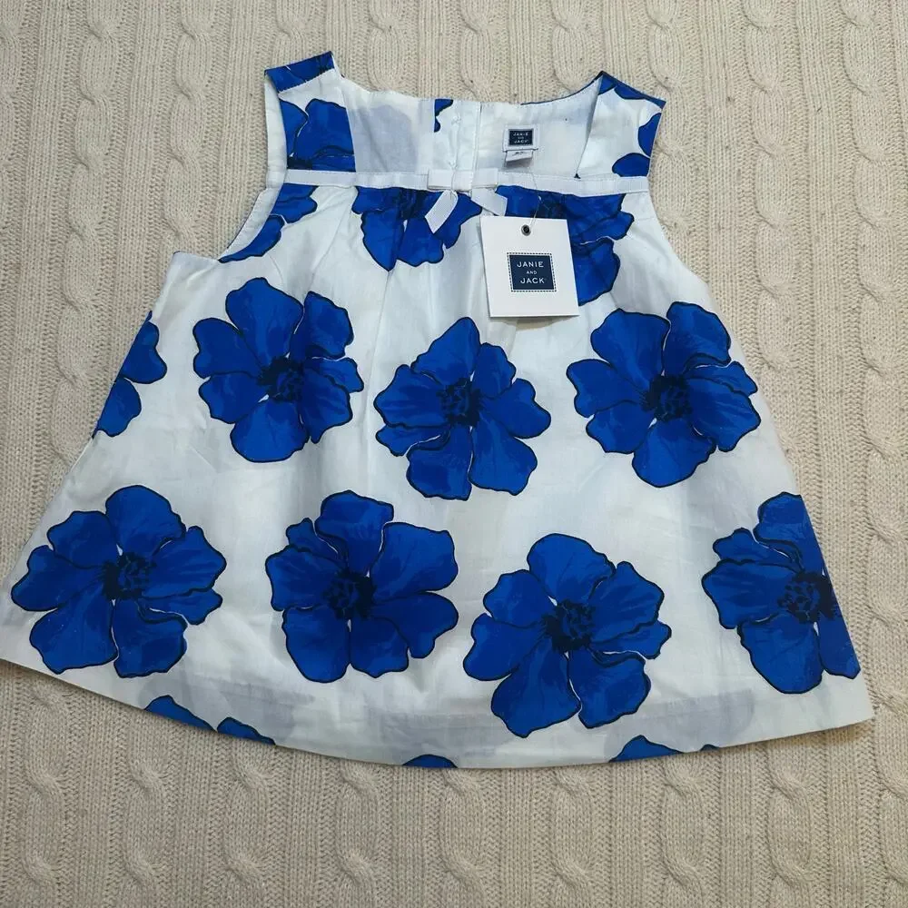 New Janie and Jack Indigo Floral Top sz 3T